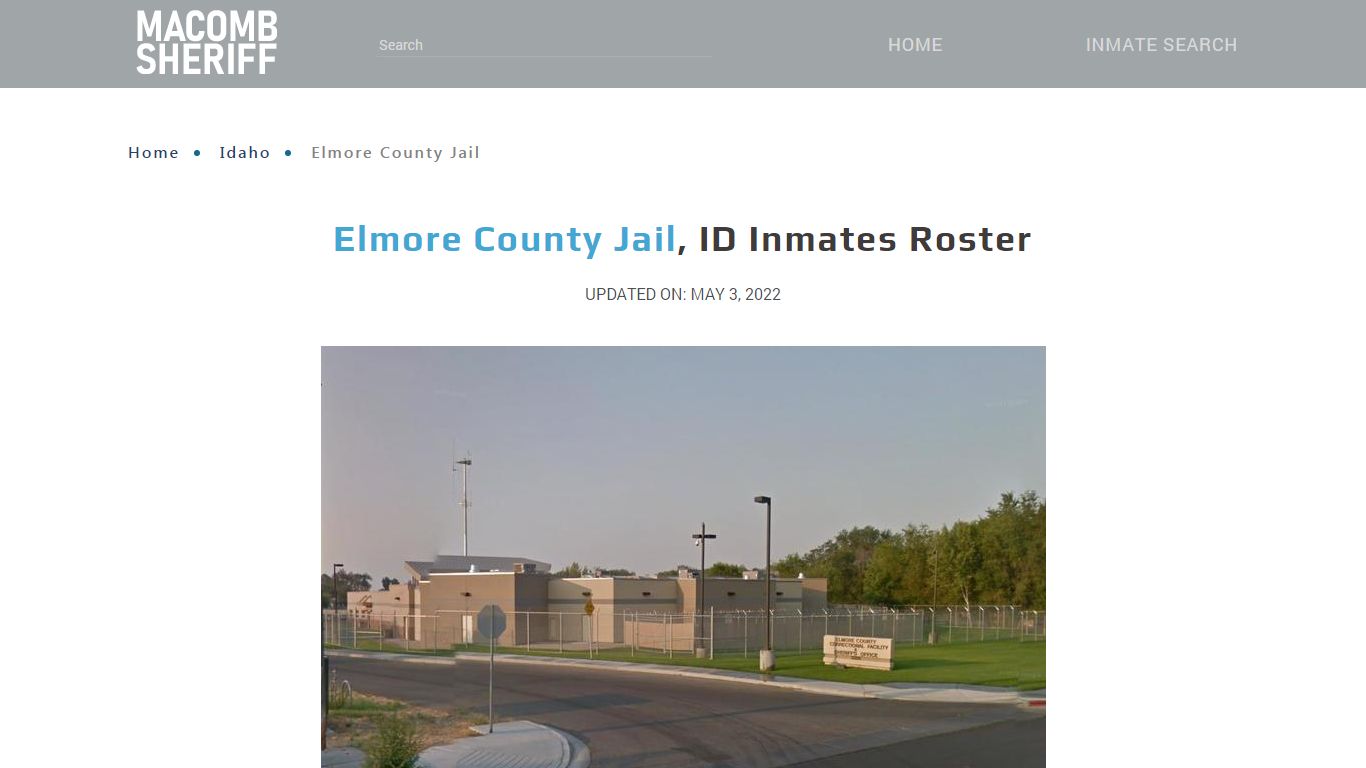 Elmore County Jail, ID Jail Roster, Name Search